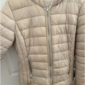 Tan puffer coat